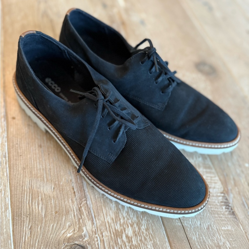 Ecco Modern Tailored Women’s Black Suede Casual Shoes 39 8.5 - Picture 5 of 11